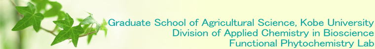Graduate School of Agricultural Science, Kobe University Division of Applied Chemistry in Bioscience Functional Phytochemistry Lab